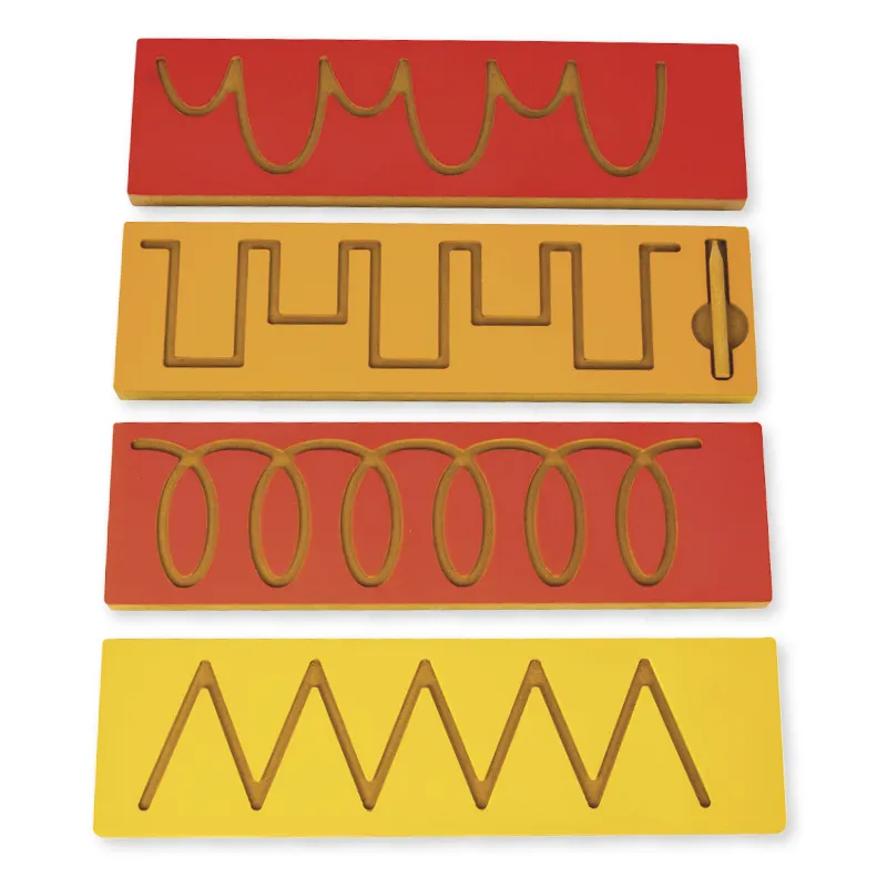 Set Schwungübungs-Schablonen mit Griffel, 5-tlg. in Holzbox