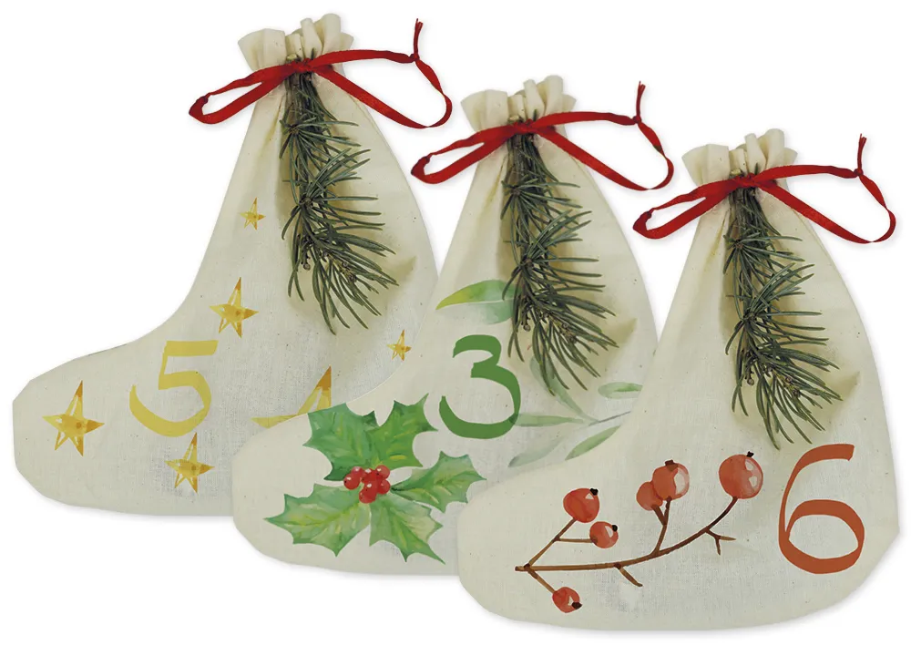 Adventskalender-Stiefel (24 Stück)
