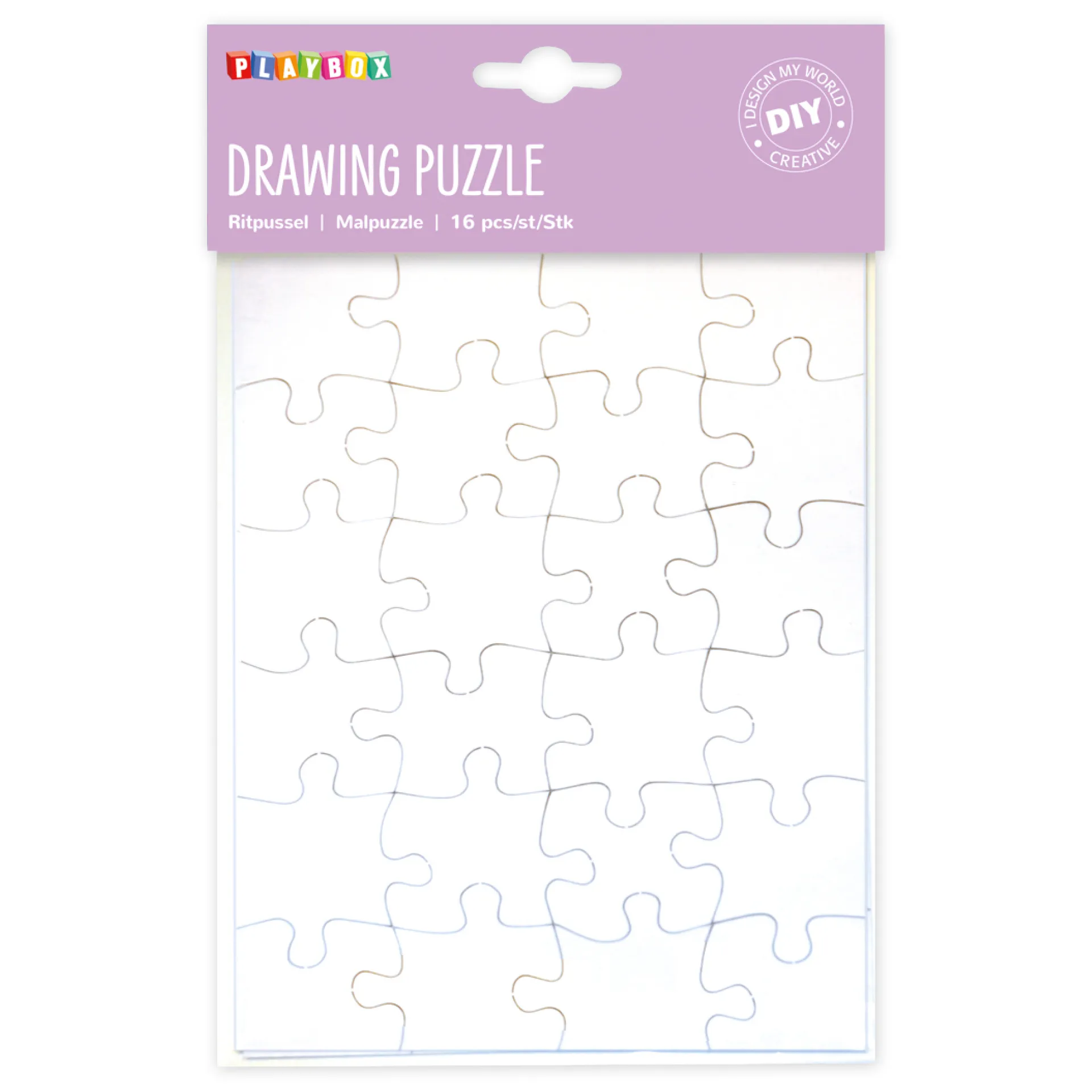 Blanko-Puzzle aus Karton á 24 Teile, 16 Stück
