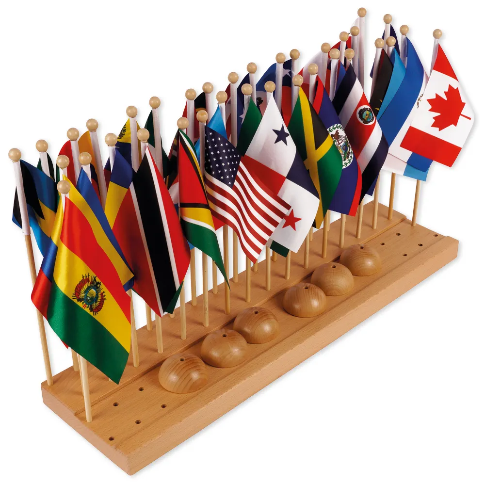TimeTEX Flaggenständer Nord- und Südamerika "Montessori Premium"