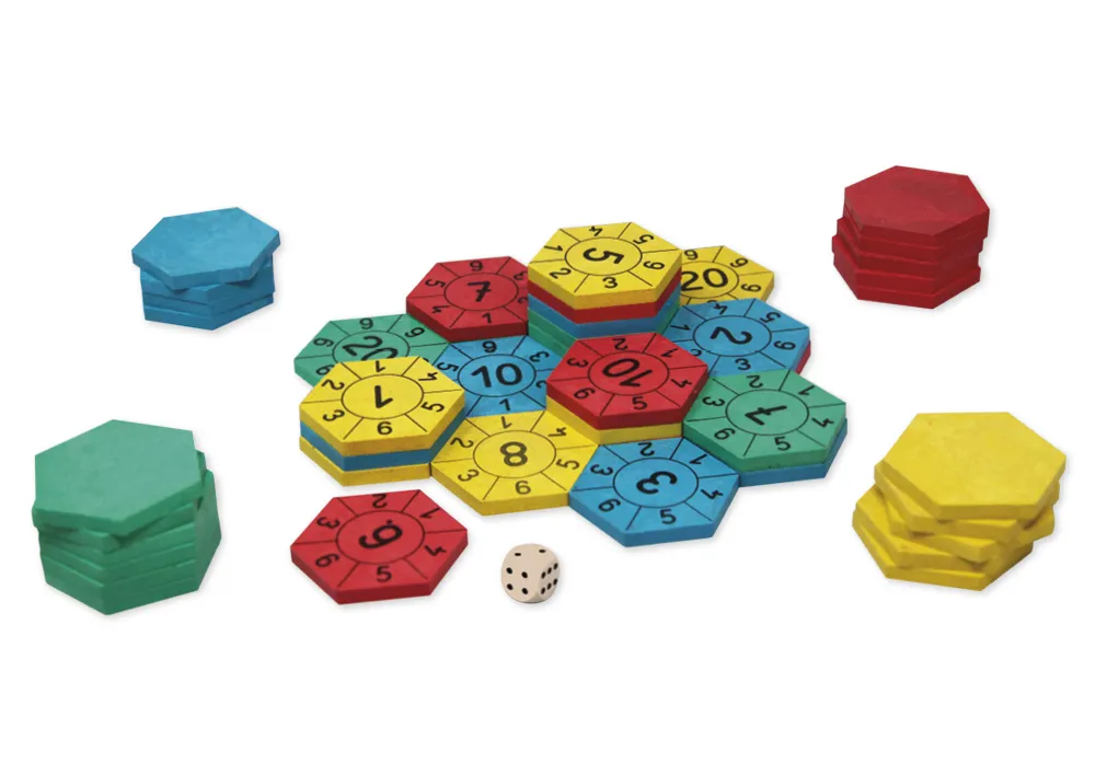 Lernspiel "Zahlenburg Hexagon", 45-tlg.