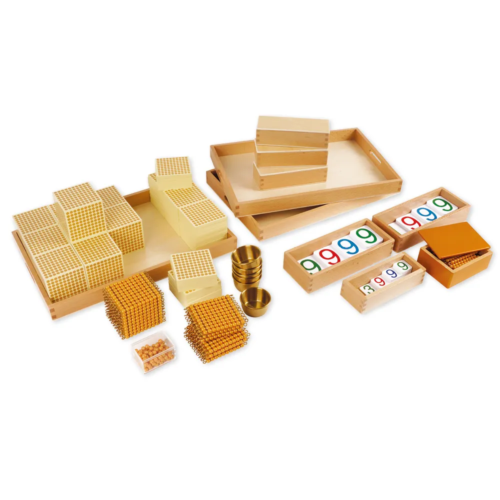 TimeTEX Goldenes Perlenmaterial, Komplettsatz "Montessori Premium"