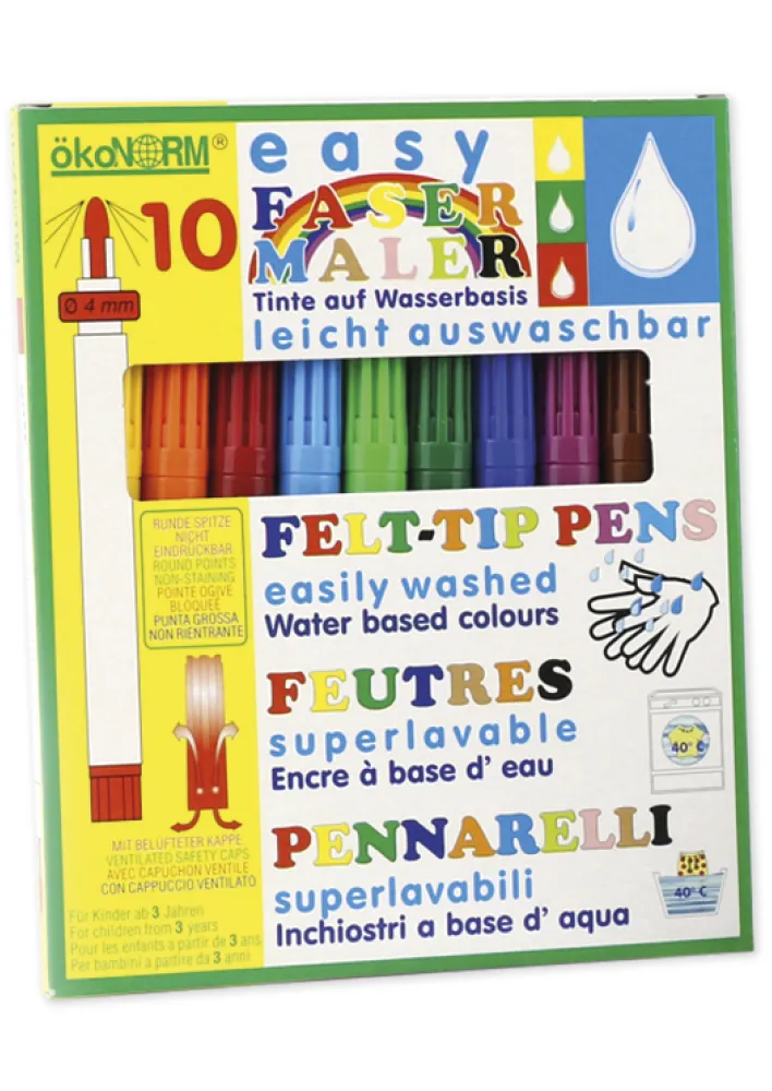 easy Fasermaler 4 mm, 10 Farben