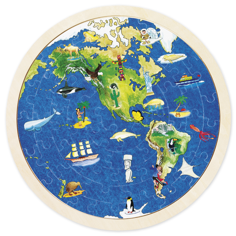 Einlegepuzzle "Weltkugel", 57-tlg.