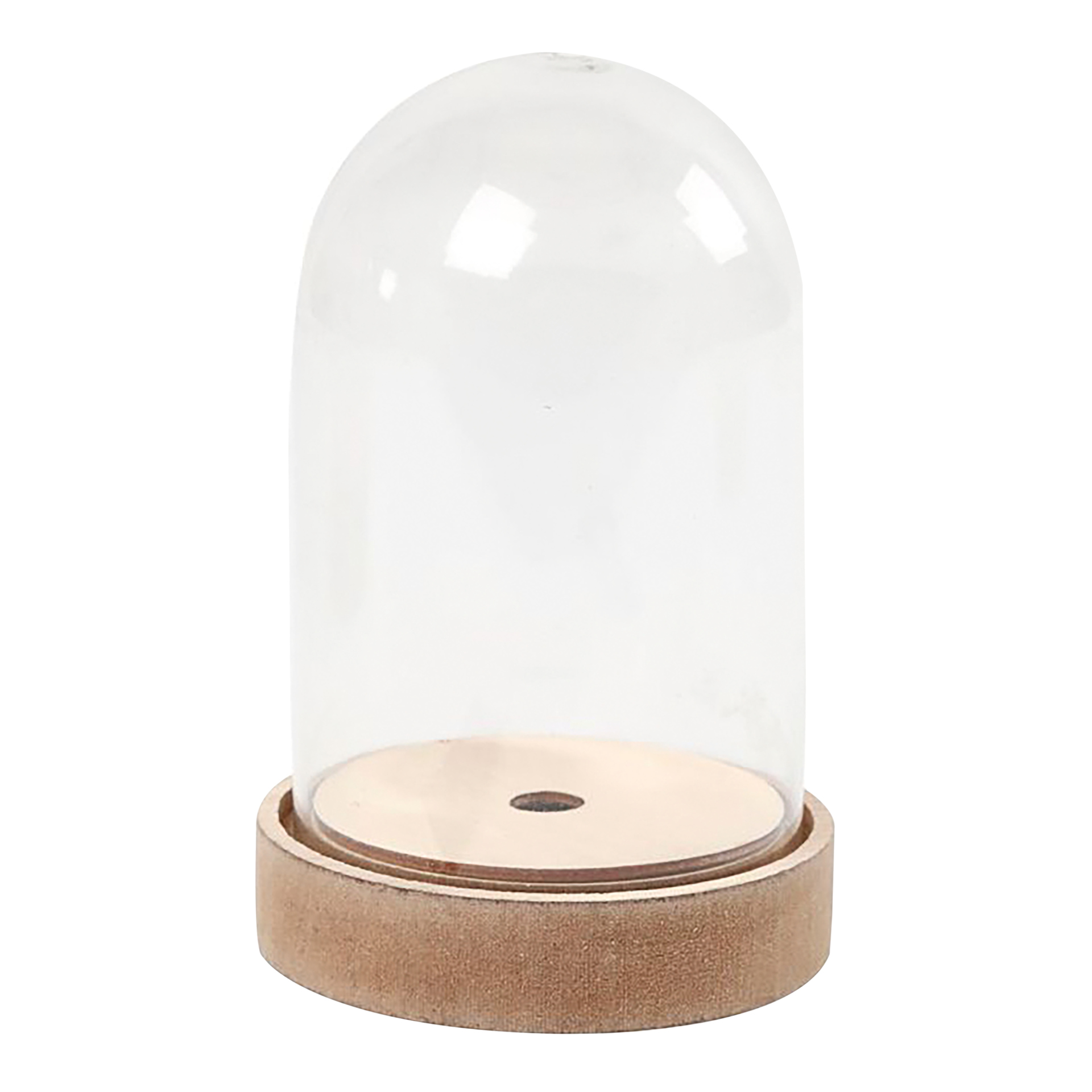 Kunststoff-Glocke auf Holzfuß, ca. 12,5 cm hoch, 8 cm ø