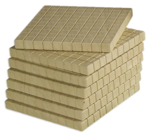 Dienes Dezimalrechen-Hunderter-Platte, naturfarben, Satz 10 Stück