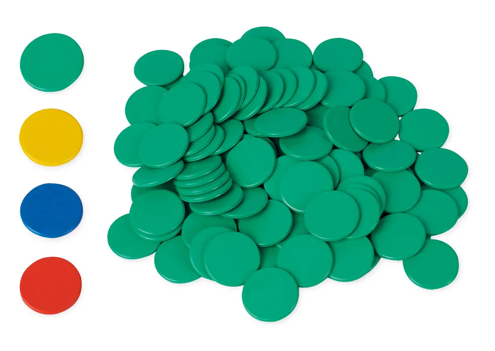 Plättchen aus Re-Plastic, vollfarbig, 100 Stück