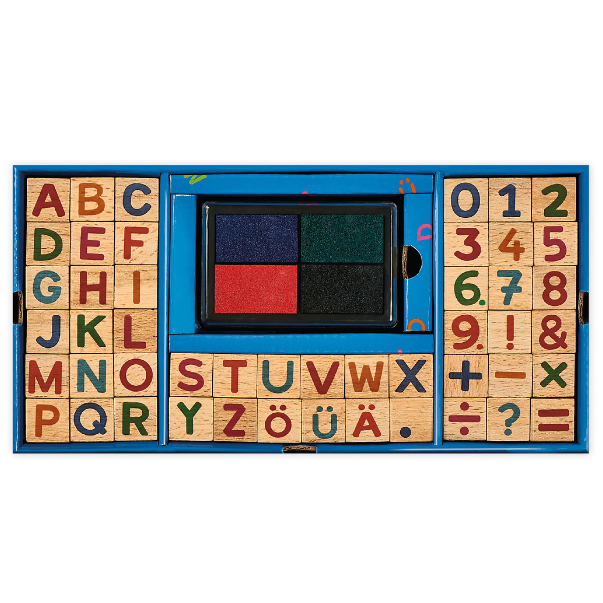 Set Alphabet- und Zahlen-Stempel, mit Stempelkissen, 49-tlg.