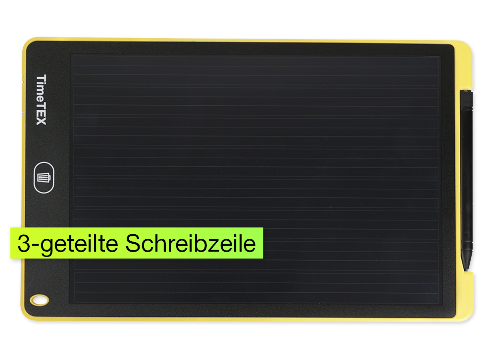Digitale Schiefertafel SDZ "A4-S", schwarzes Display, 3-geteilte Schreibzeile