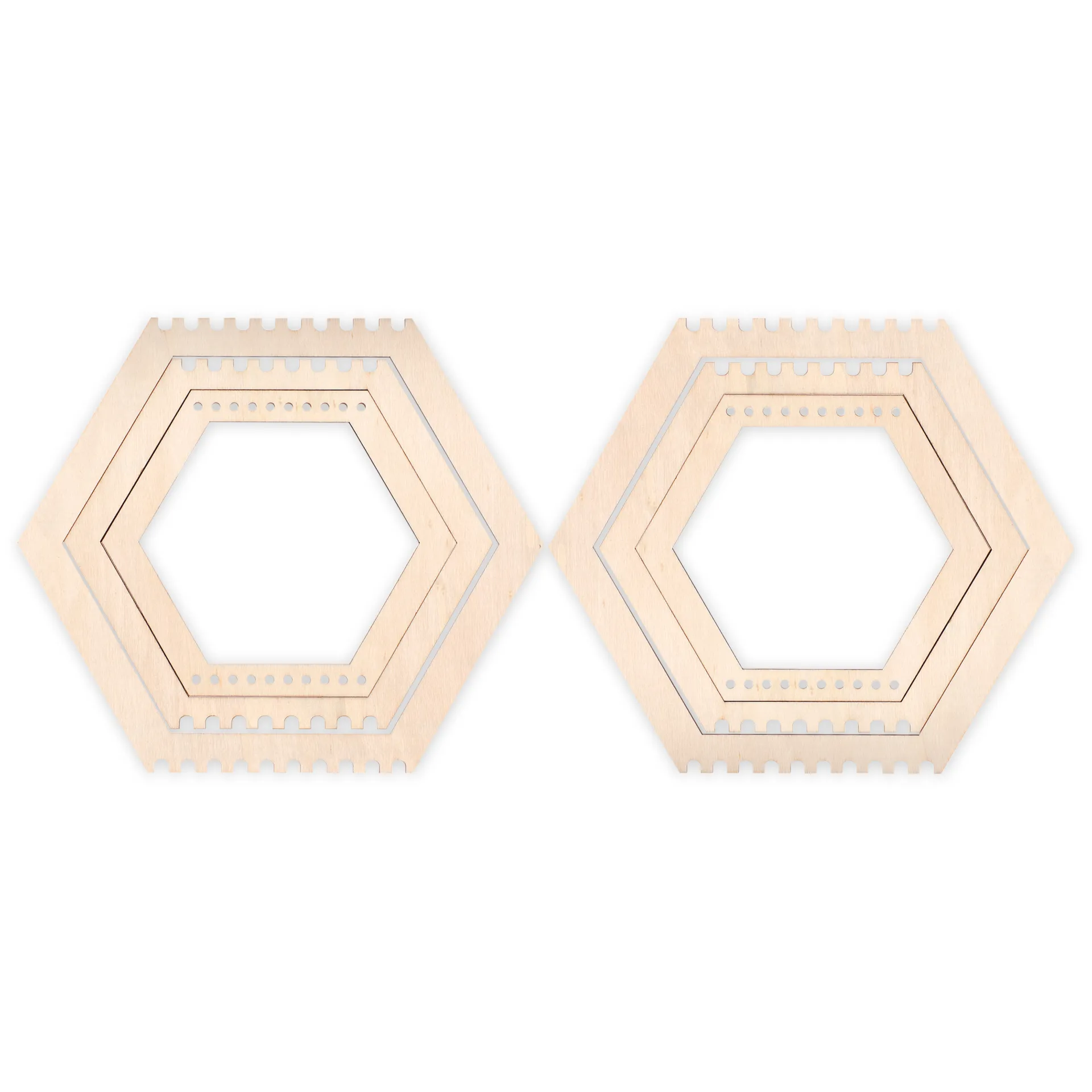 Web- und Fädelwaben aus Holz, 8 Stück