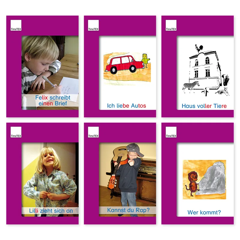 Set Lesebüchlein A6, lila Serie, 6-tlg.