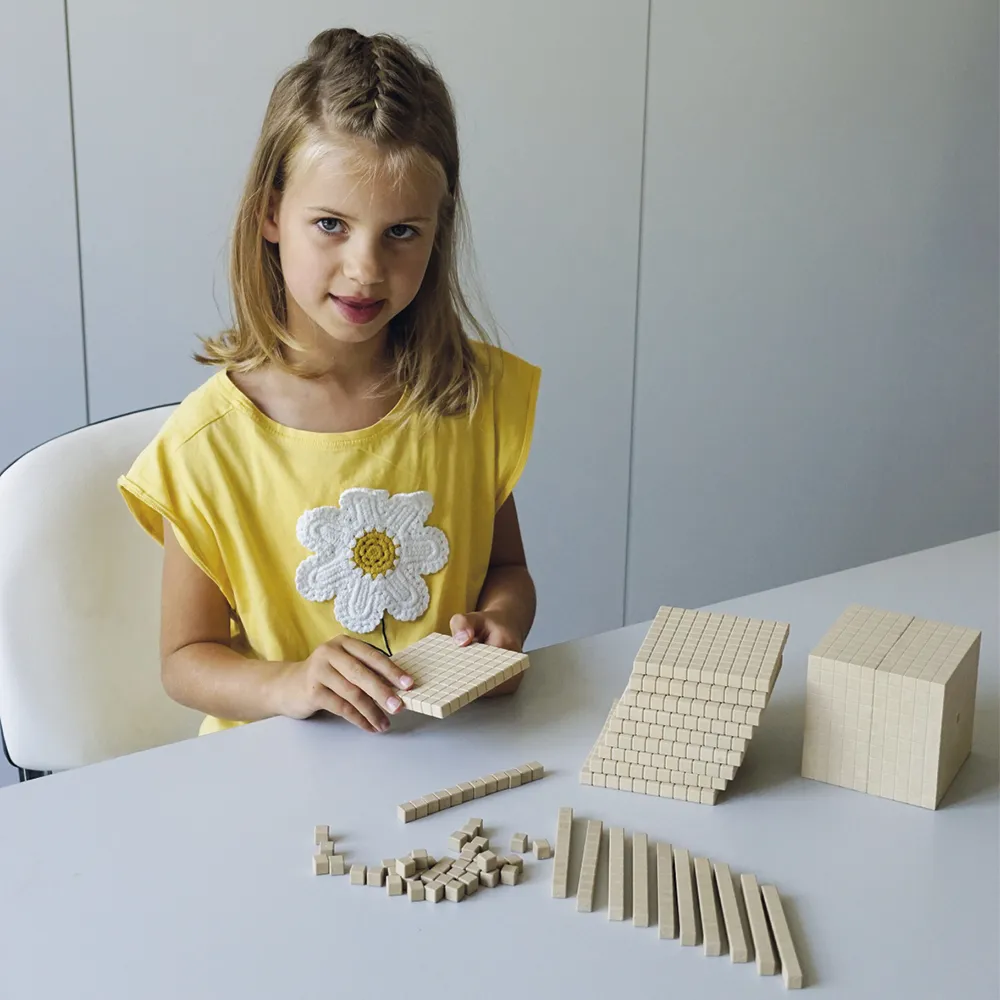 Dienes Grundsortiment, 121-tlg., Zahlenraum 1.000, naturfarben