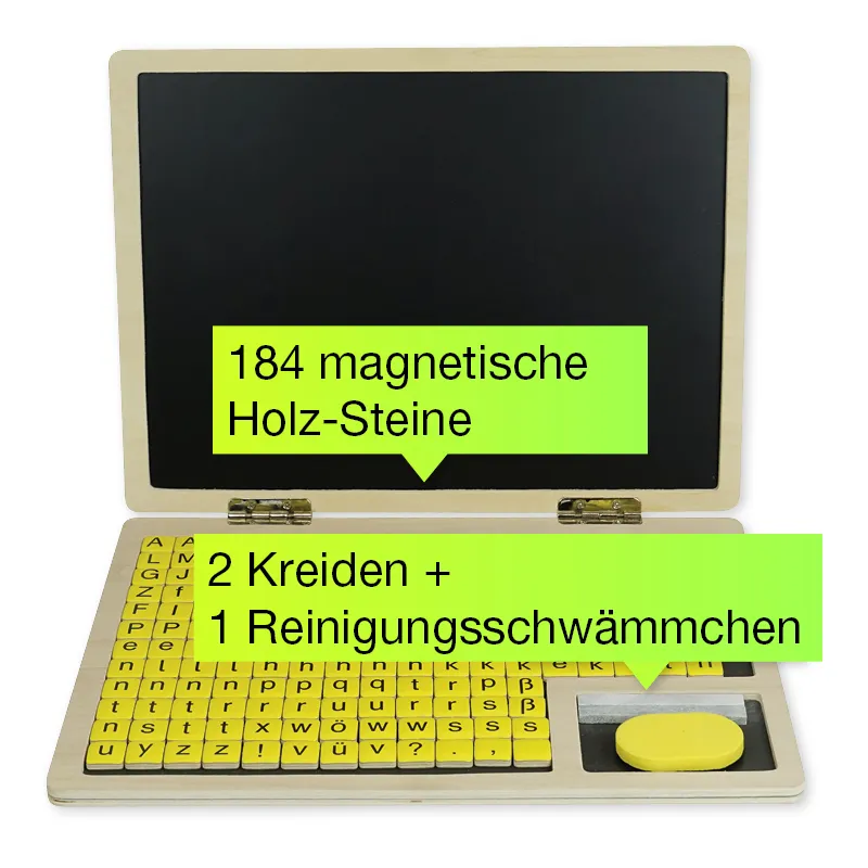 TimeTEX Lese-Klapp-Computer, 189-tlg., Holz, magnetisch