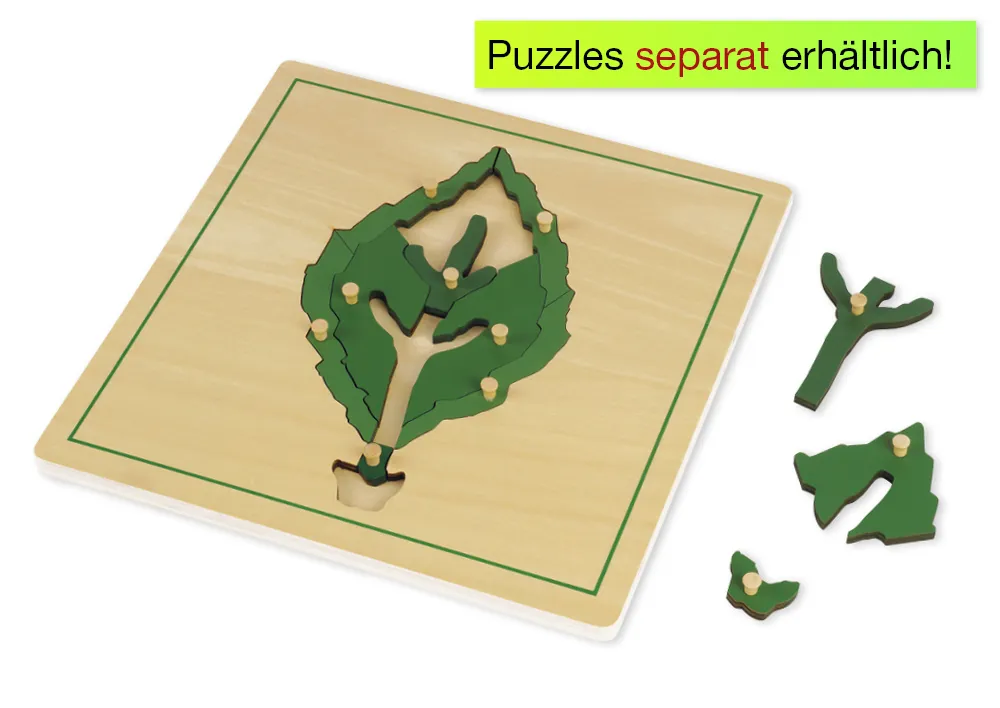 TimeTEX Kasten mit 3 Fächern für die botanischen Puzzles "Montessori Premium"