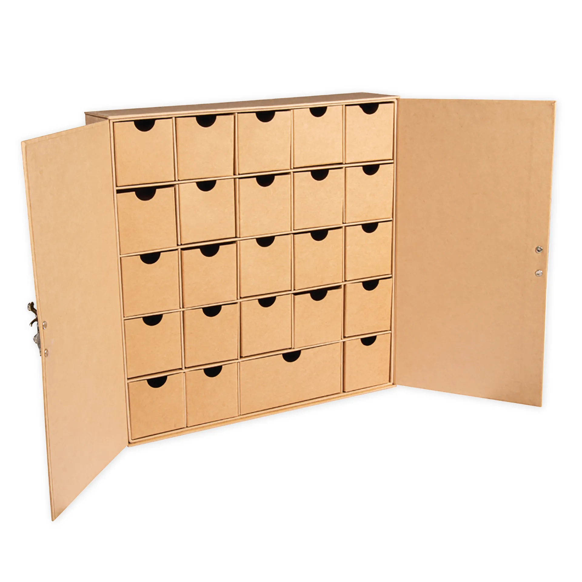 Adventskalender "Schränkchen" aus Pappmaché