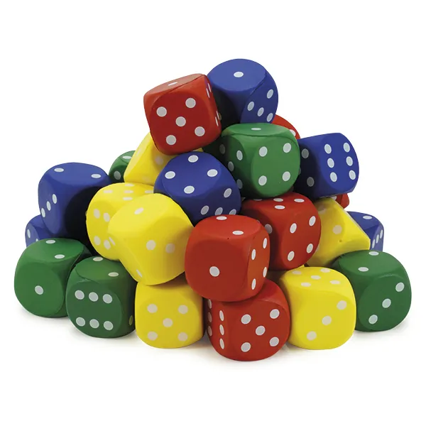 Set Flüster-Spielwürfel, 36-tlg., 4x4 cm, mit Augen, in Dose