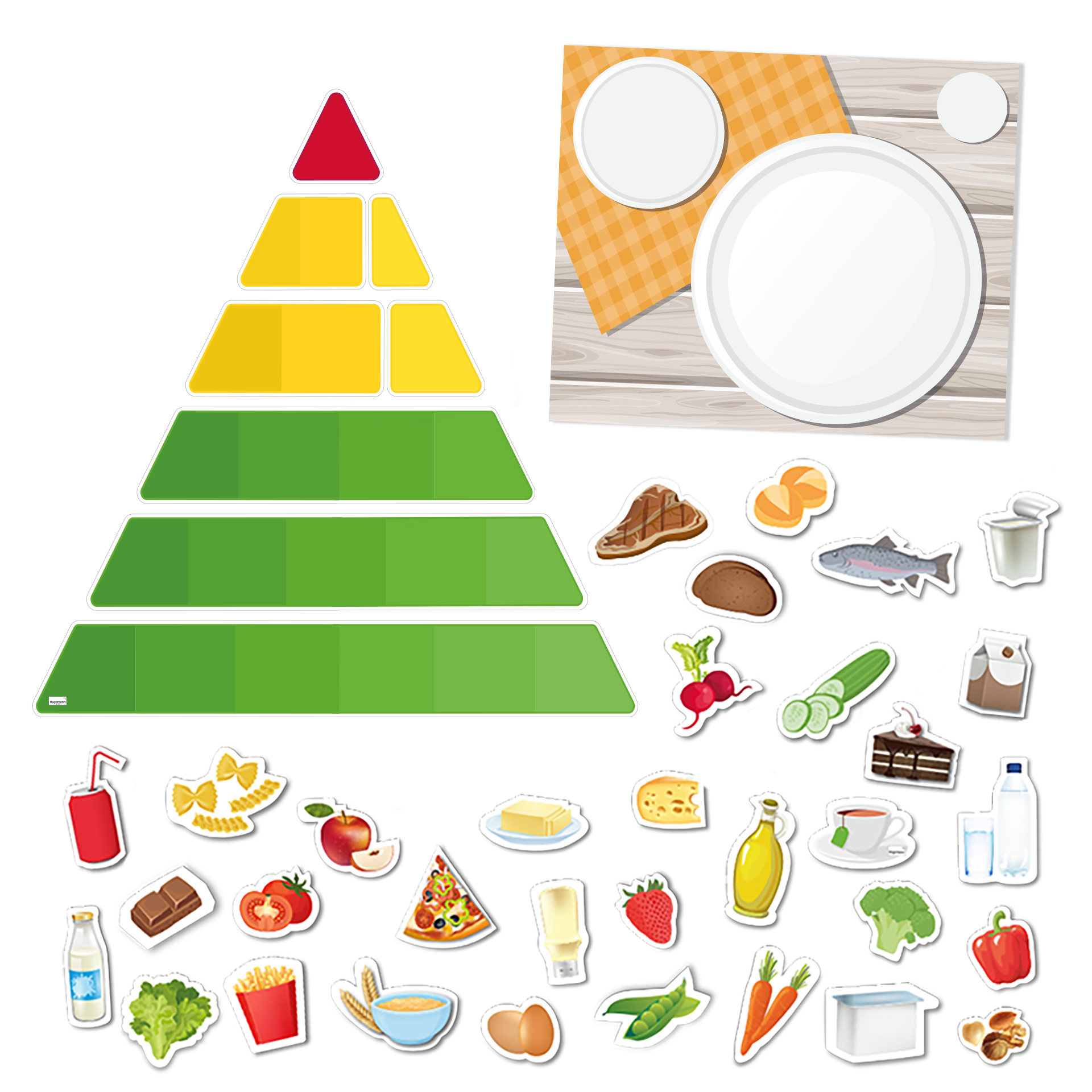 Hagemann Magnetbilder Gesunde Mahlzeiten mit Ernährungspyramide