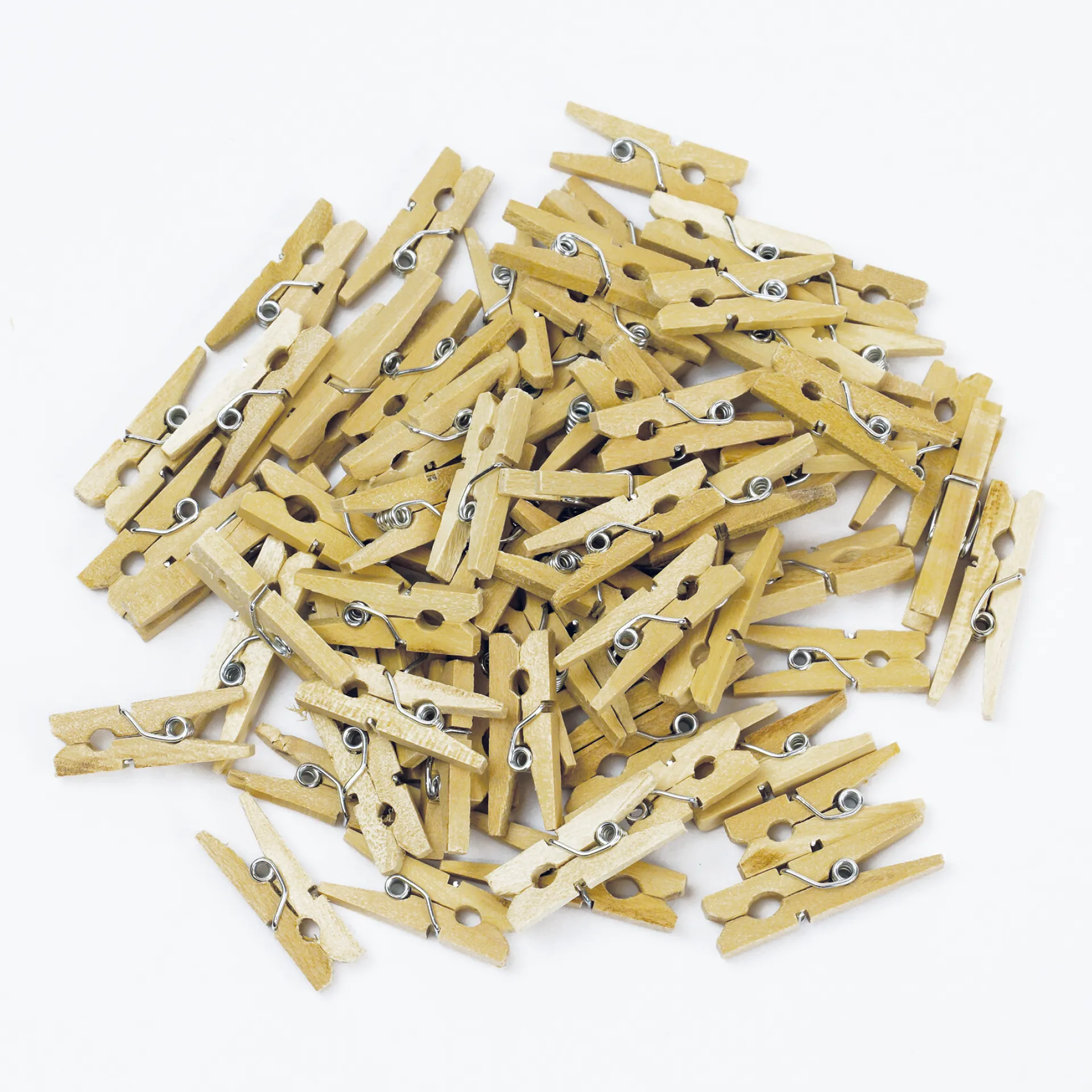 TimeTEX Natura-Büro-Set Pinnnadeln und Klammern aus Holz, 100-tlg.
