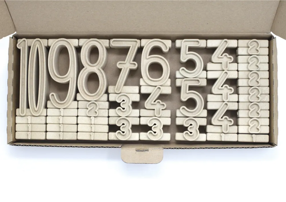 Stapel-Zahlen "Zahl-auf-Zahl", 34-tlg., naturfarben