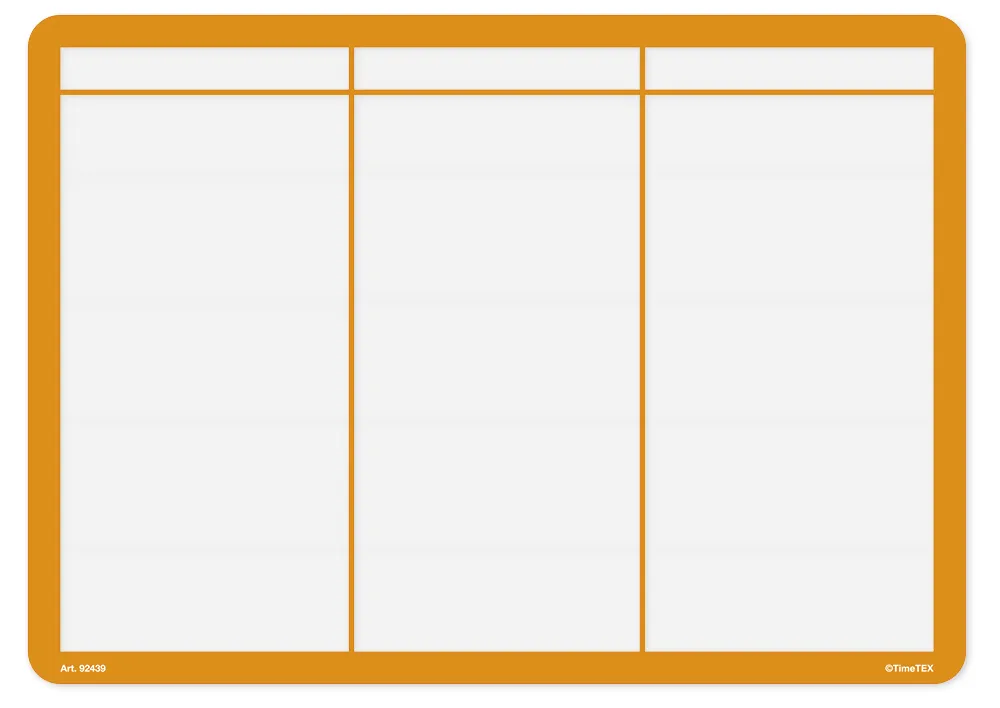 TimeTEX Set Rechenfelder-Folien A3, farbig, 6-tlg.