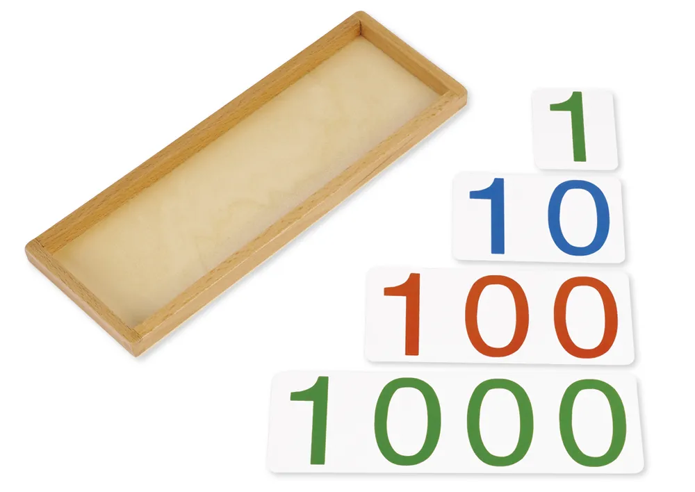 TimeTEX Zahlen 1-1000 für Einführung in das Dezimalsystem, im Tablett "Montessori Premium"