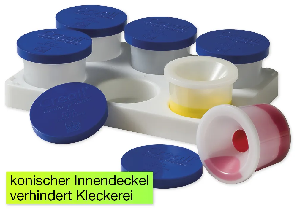 Kleine Sicherheits-Farbtöpfe, 6 Stück im Tablett