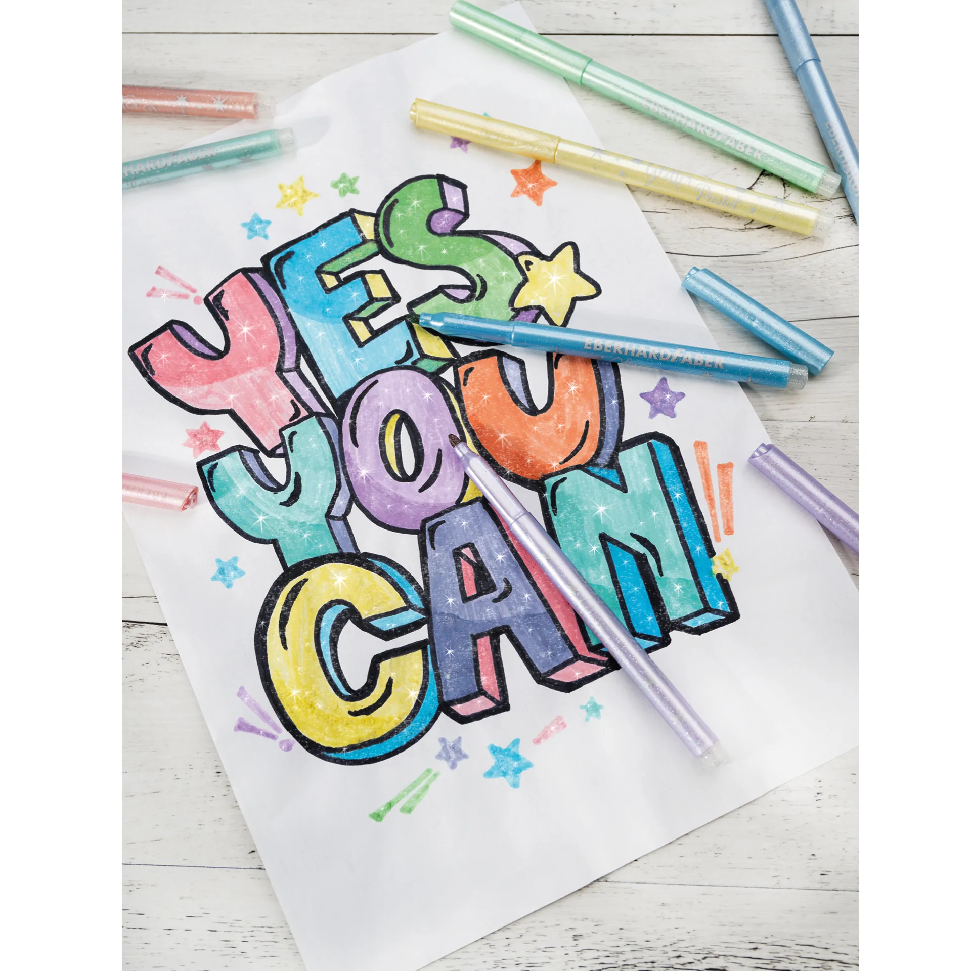 Eberhard Faber Glitter Pastel Filzstifte, 8 Stück