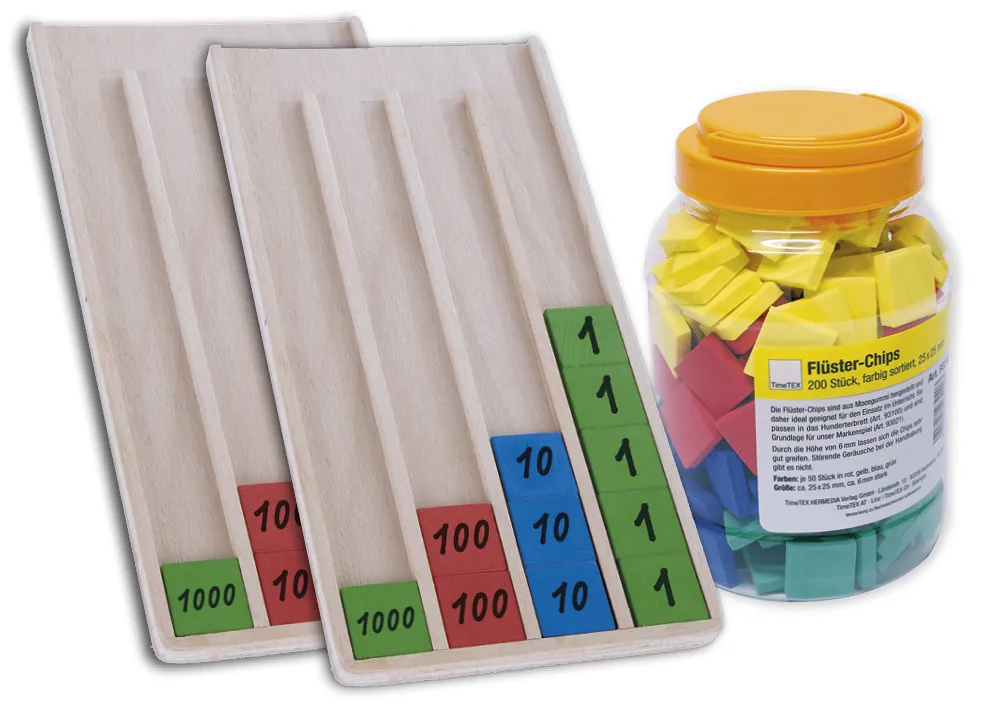 Set Markenspiel aus Holz mit Flüster-Plättchen, 202-tlg.