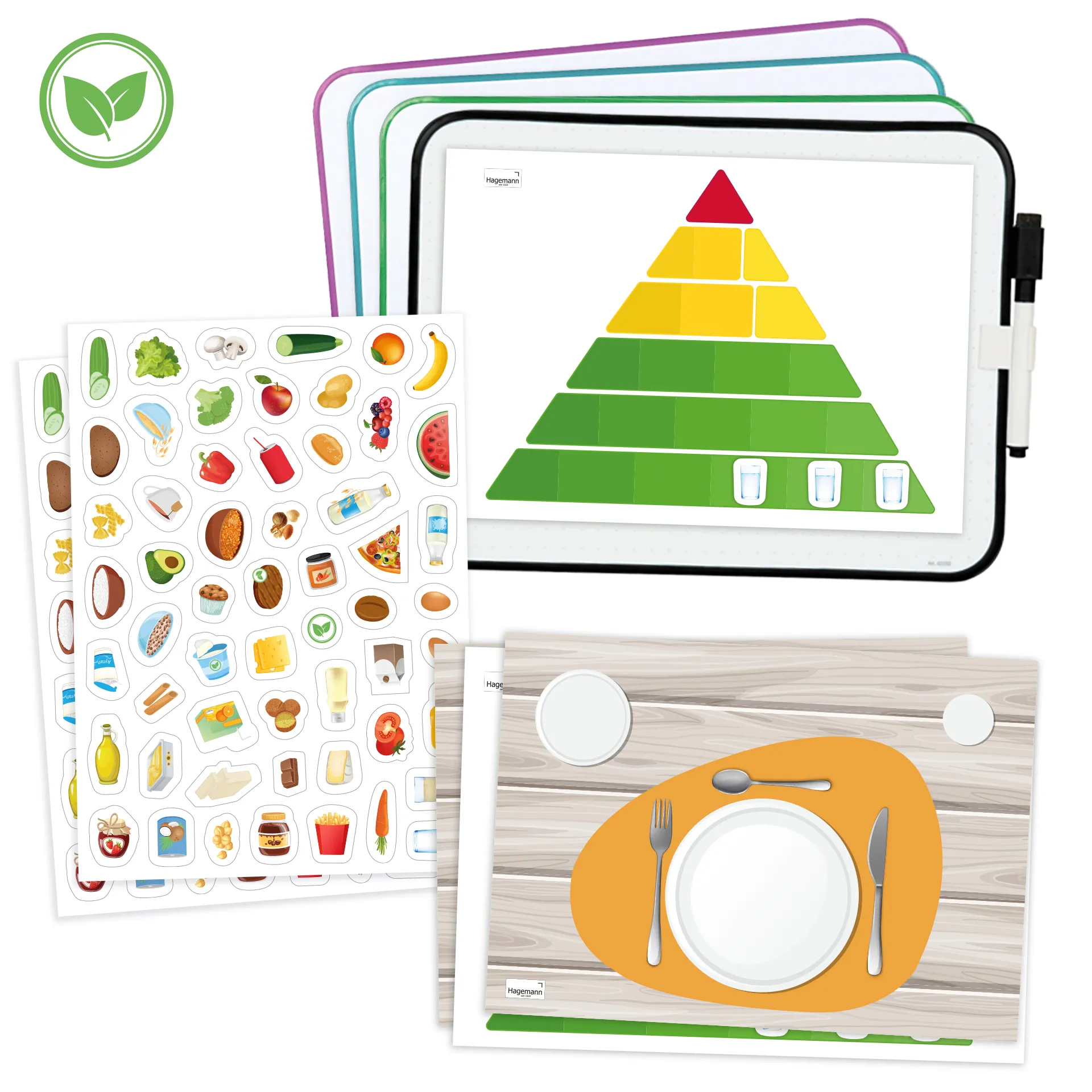 Hagemann Gruppen-Lernset Vegetarische und vegane Ernährung, magn., 132-tlg.