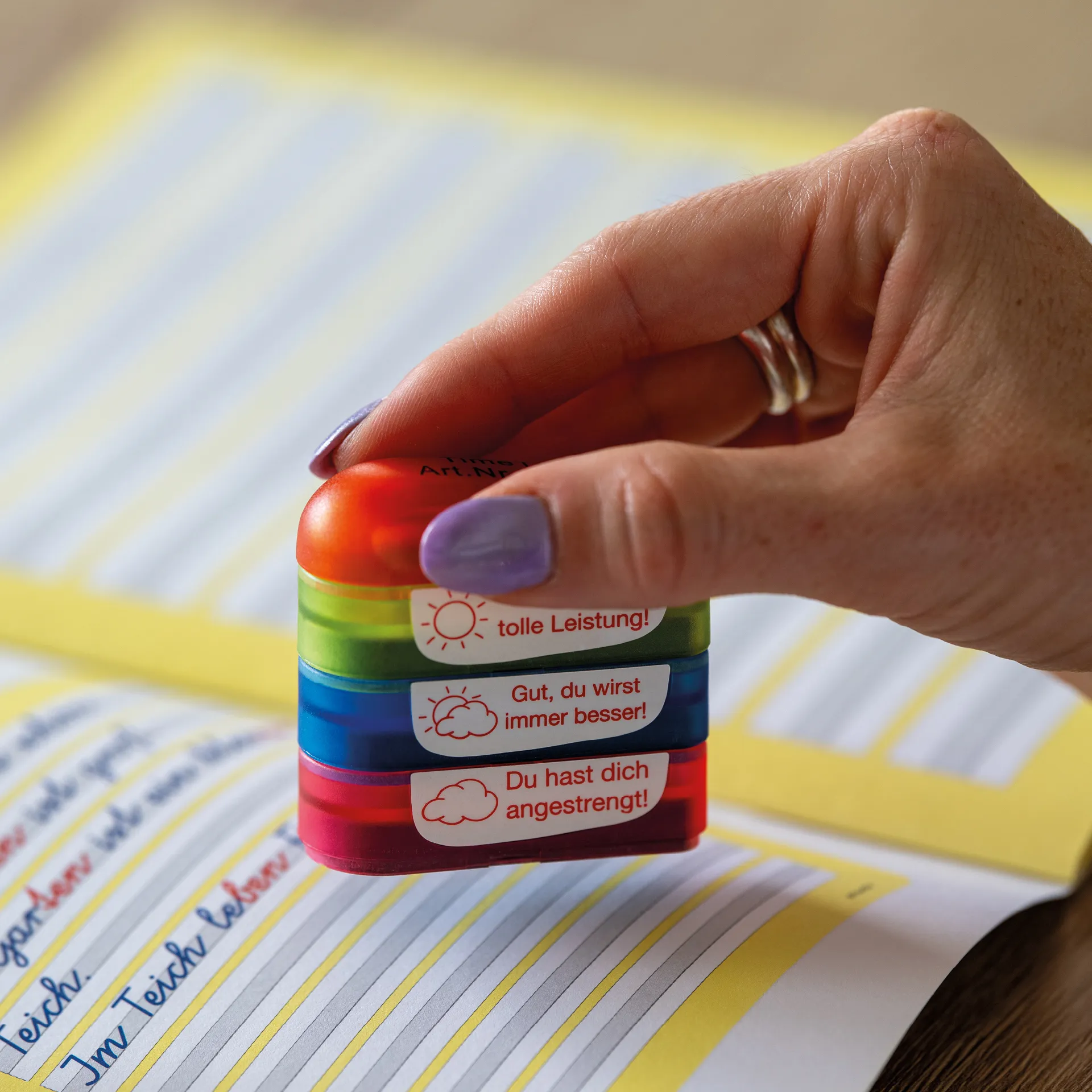 Siebdruck-Stempel "Perpetuum", 4 in 1, "Sonne und Wolken"