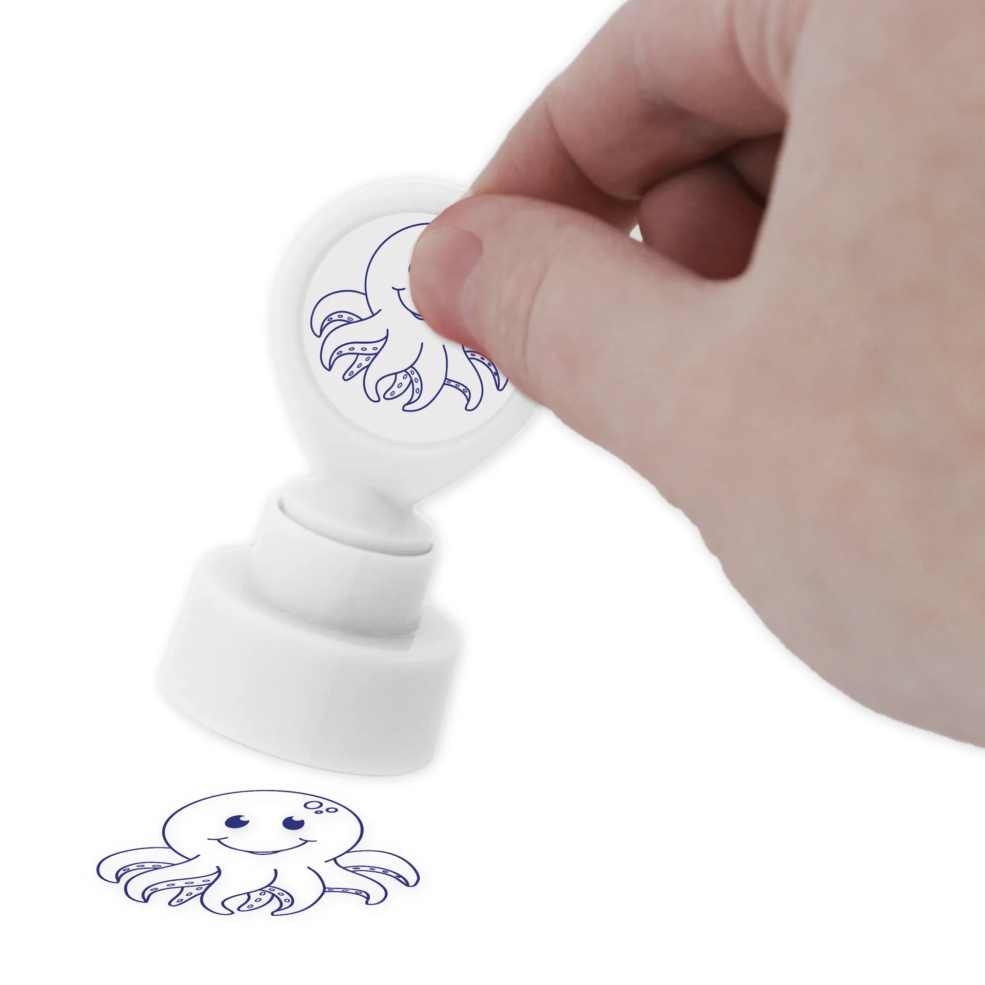 Siebdruck-Stempel "Perpetuum" rund "Oktopus"