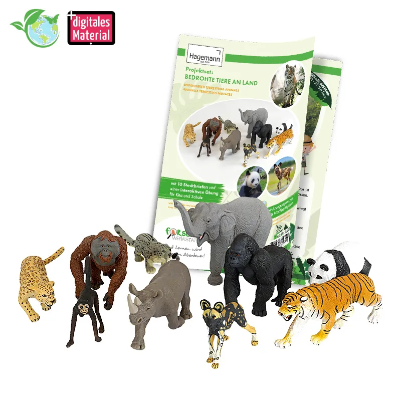 Projektset "Bedrohte Tiere an Land", 12-tlg