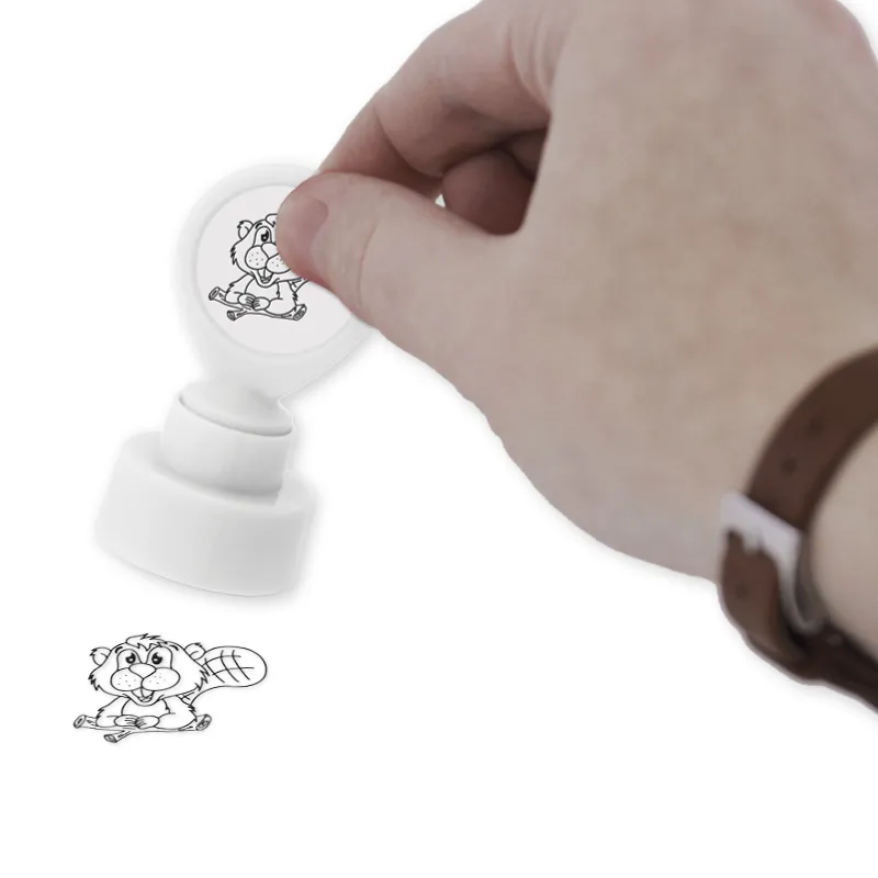 Siebdruck-Stempel "Perpetuum" rund "Biber"