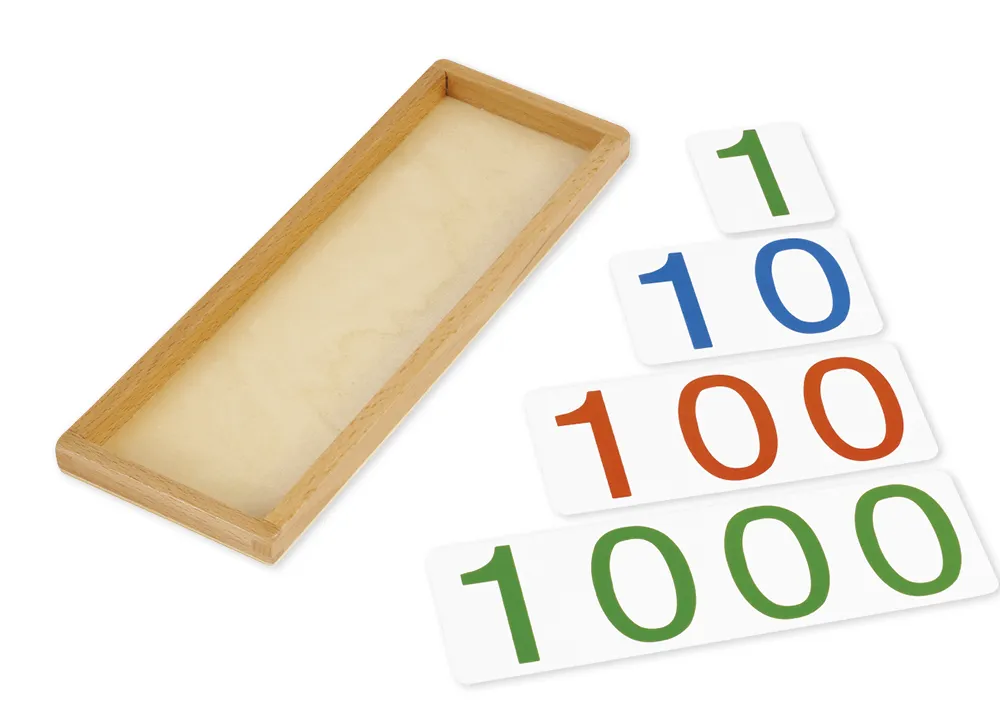 TimeTEX Zahlen 1-1000 für Einführung in das Dezimalsystem, im Tablett "Montessori Premium"
