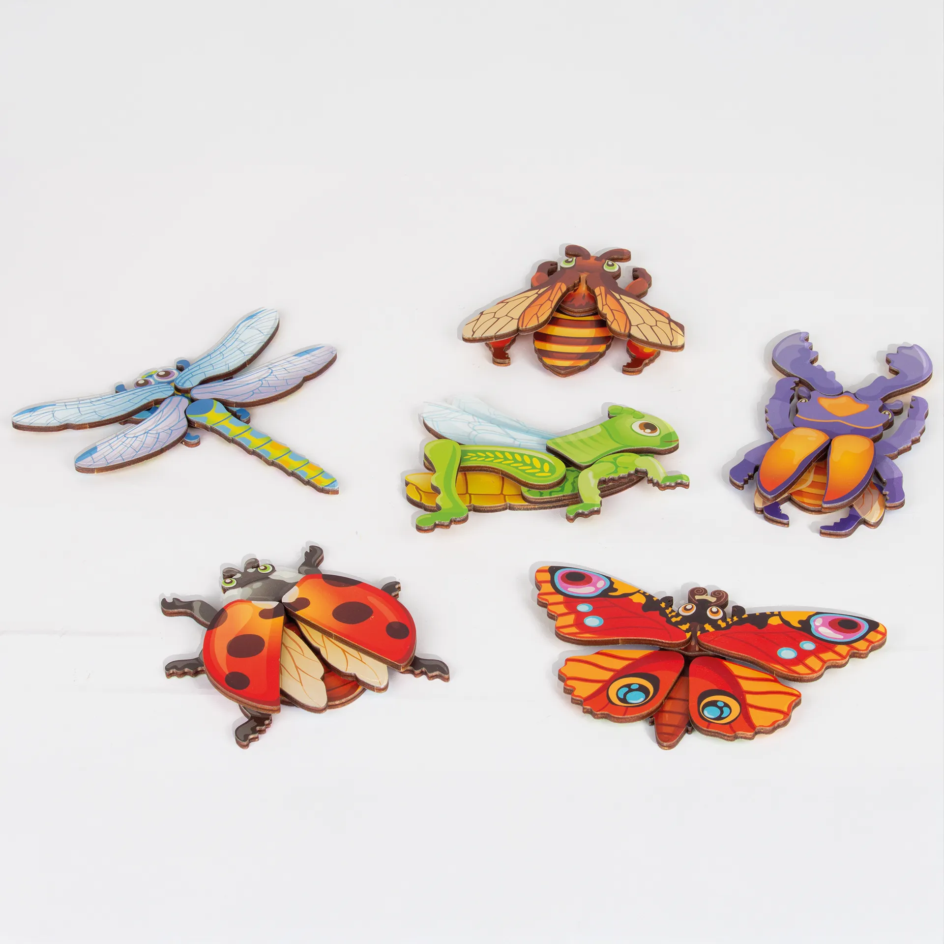 Magnetpuzzle Insekten, Holz, 45-tlg.