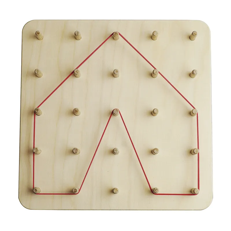 Geometrie-Brett aus Holz (25 Stifte), 20x20 cm