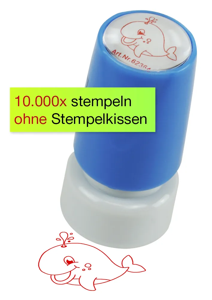 Siebdruck-Stempel "Perpetuum", "Wal"