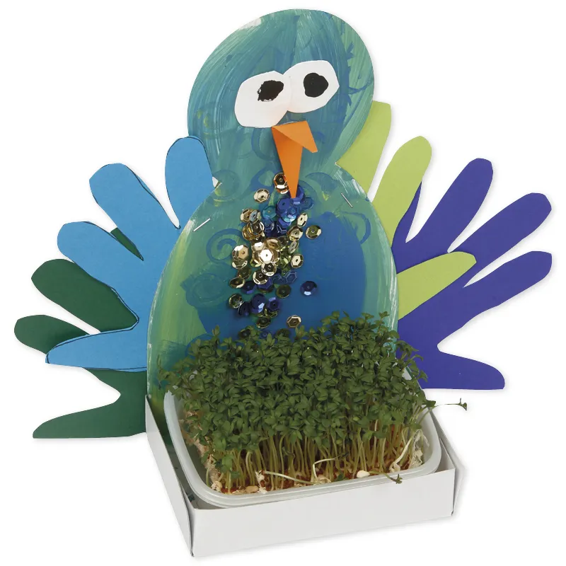 Figur mit Kresse-Tablett, 6 Stück