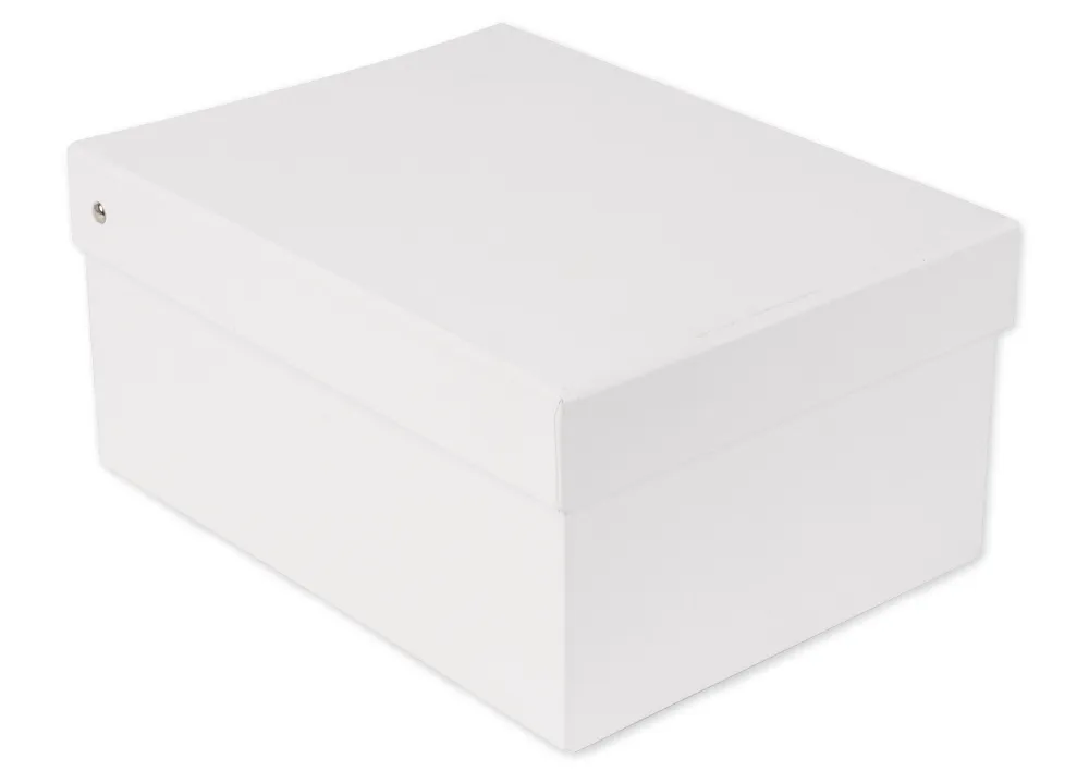 Karteikasten aus Pappe, weiß, 3 verschiedene Größen mit Klappdeckel