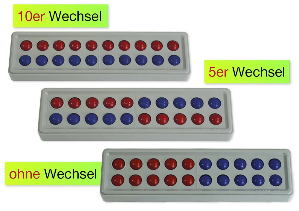 Abaco 20 ohne Zahlen, rot-blau, Zähl- und Rechenrahmen