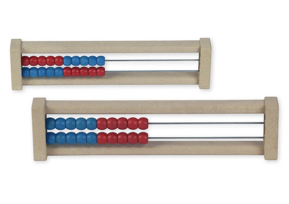 Rechenrahmen für 20-er Zahlenraum rot/blau, gerade Seitenteile