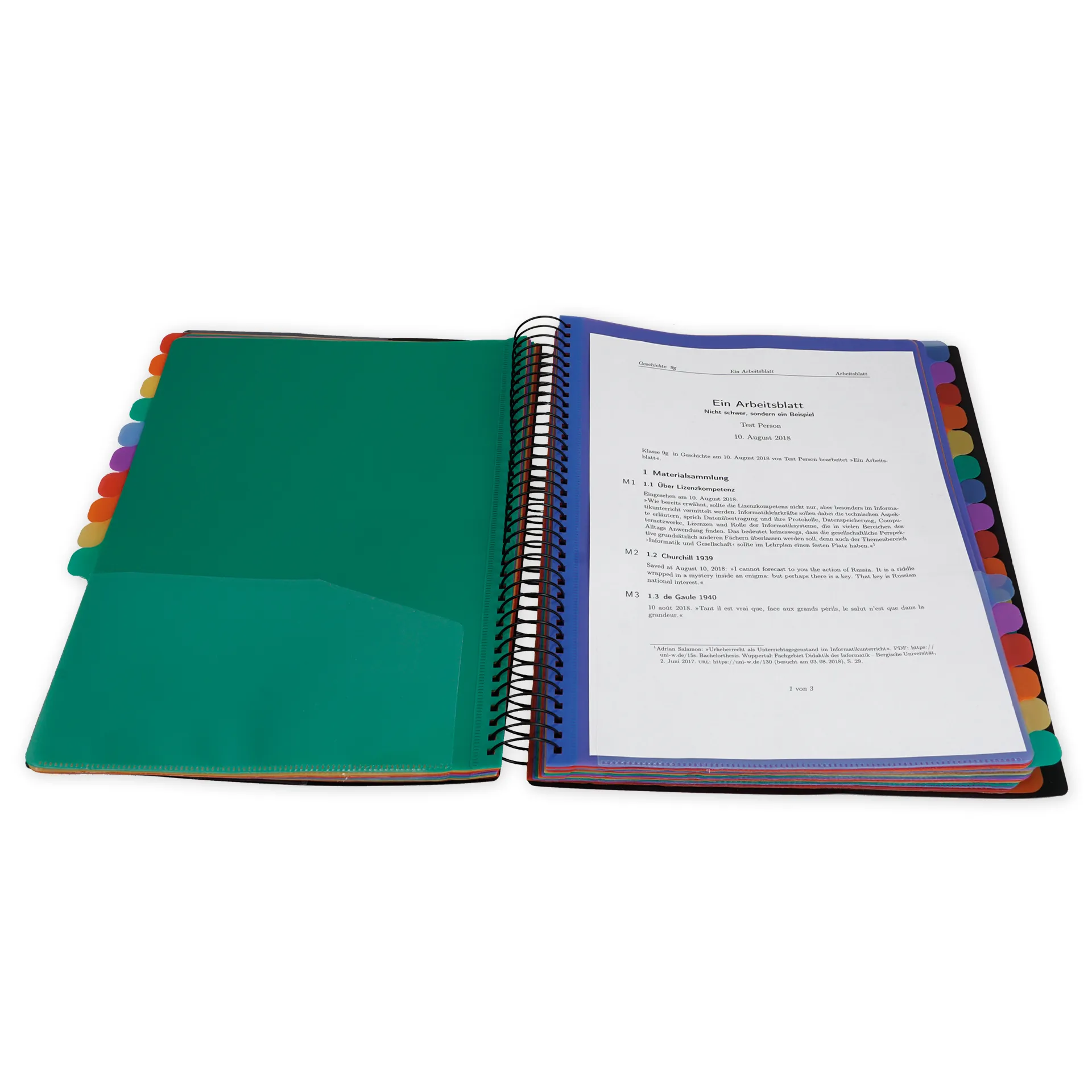 TimeTEX Tisch-Fächermappe 1-32 A4, farbig mit Verschlussgummi