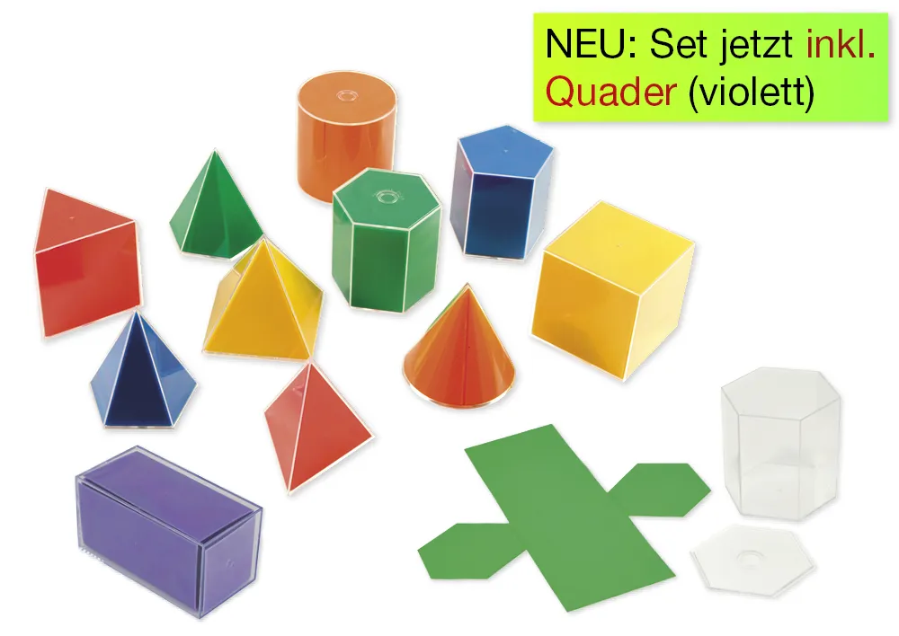 Geometrie-Körper Set mit Flächenabwicklung 22-tlg.
