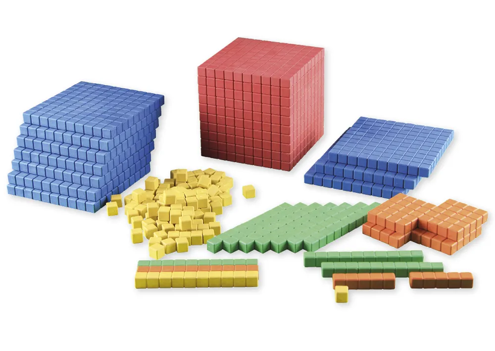 Dienes Grundsortiment, 141-tlg., Zahlenraum 1.000, farbig, in Stapel-Box