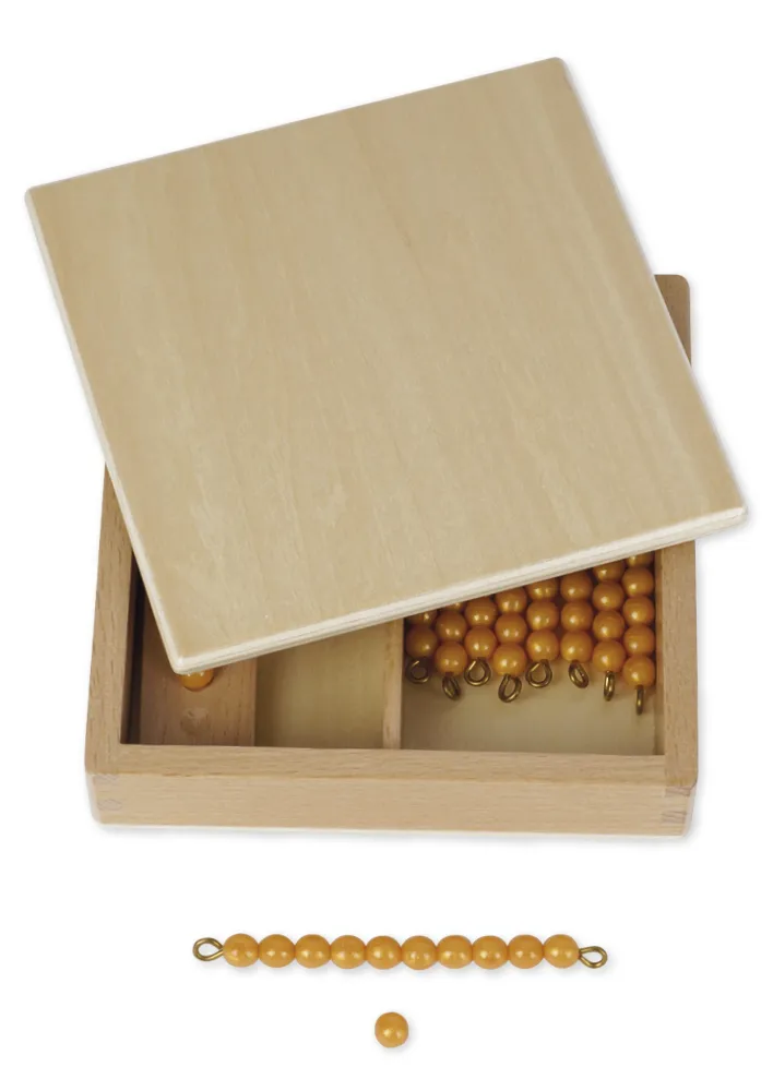TimeTEX Kasten mit Zehnerstangen und Einerperlen, lose Perlen "Montessori Premium"