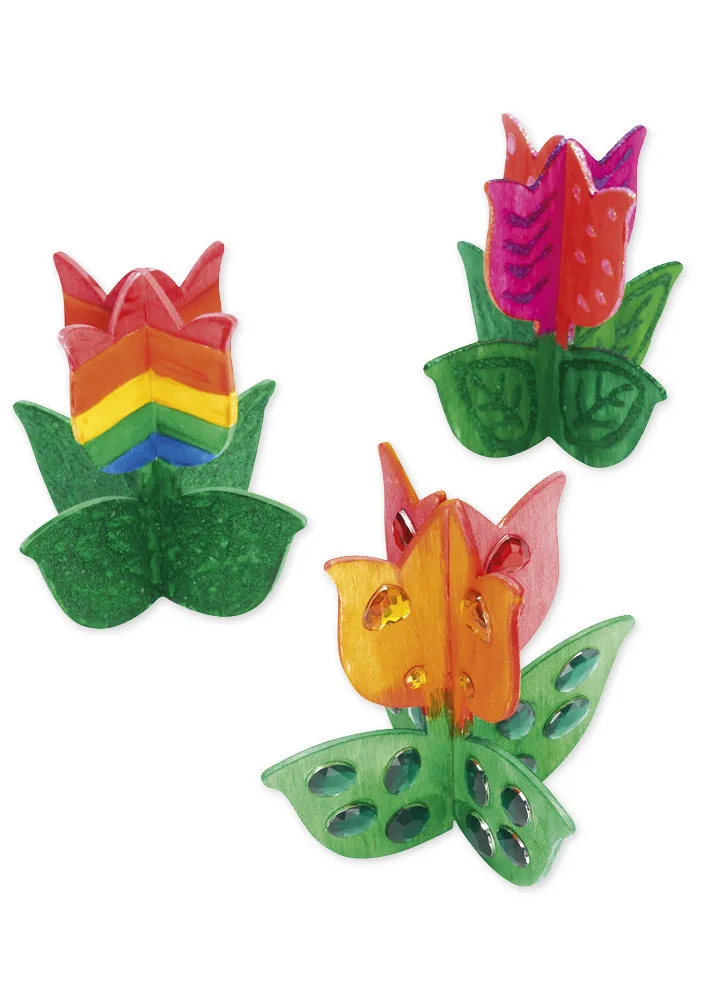 Tulpe aus Holz, 12 Stück