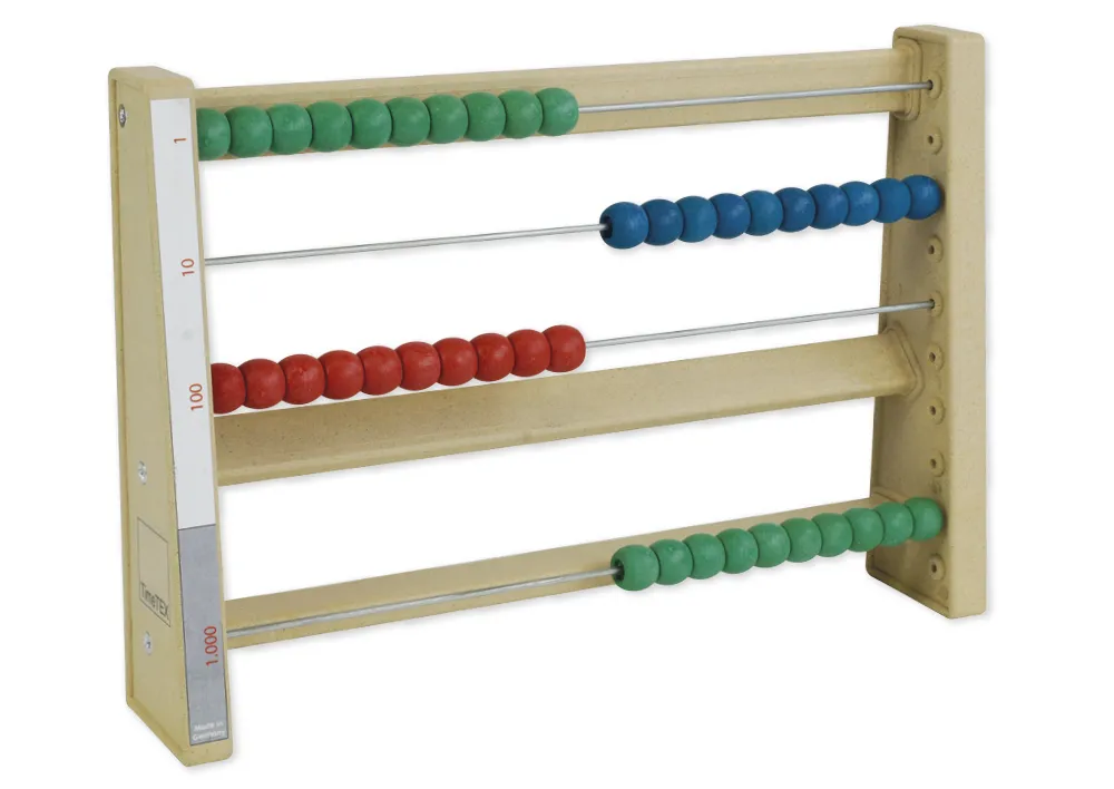 Montessori-Rechenrahmen aus RE-Wood, 4 Reihen/4-stellig "Montessori Premium"