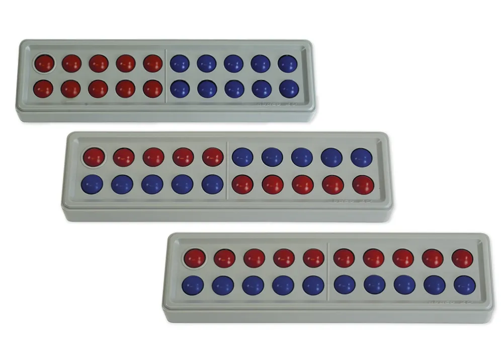 Abaco 20 ohne Zahlen, rot-blau, Zähl- und Rechenrahmen