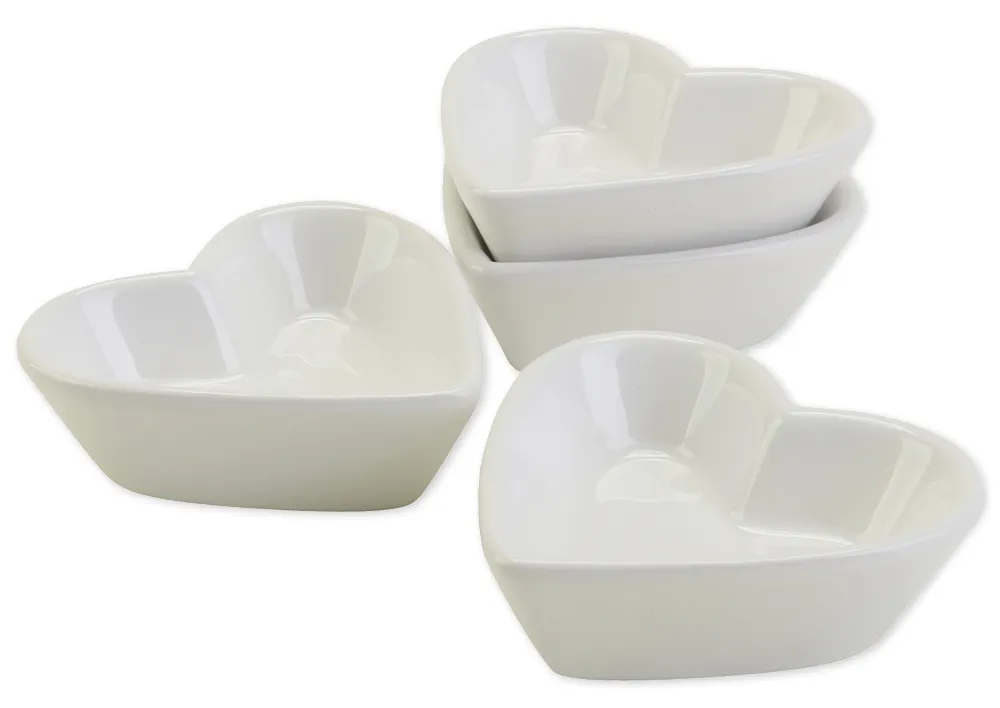 Porzellan-Schalen herzförmig, 12 Stück