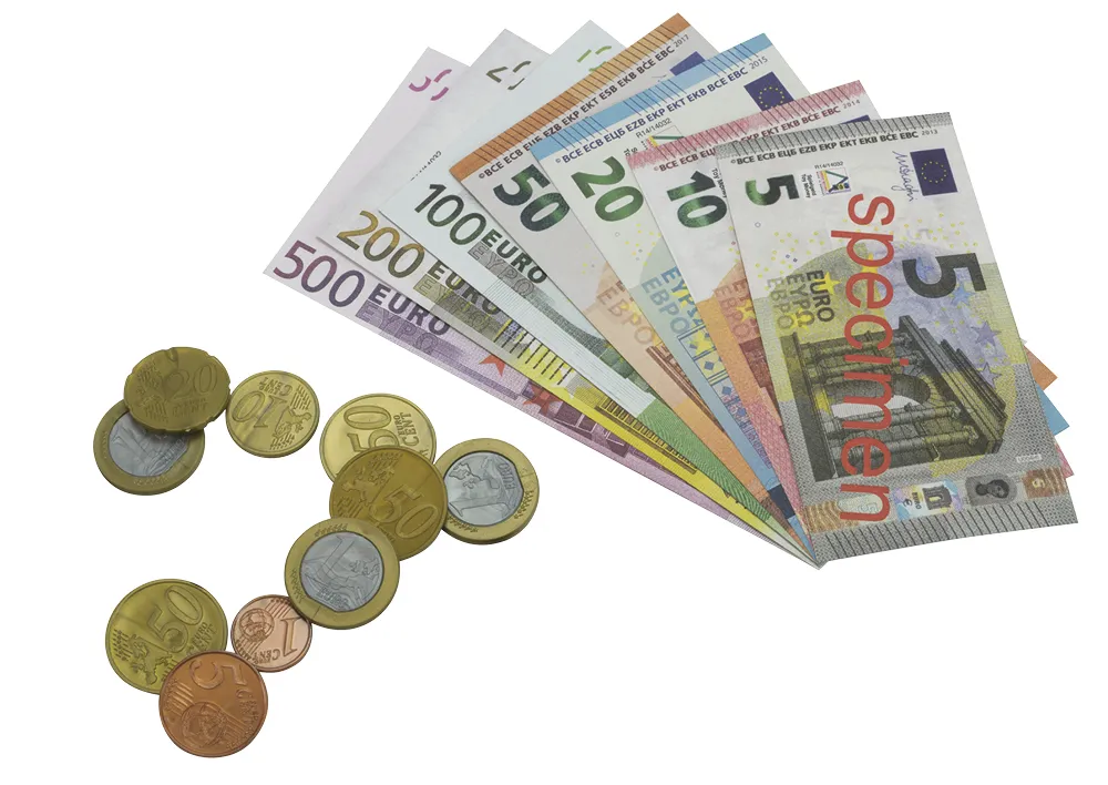 Set Euro-Rechengeld in Stapel-Box, 290-tlg.